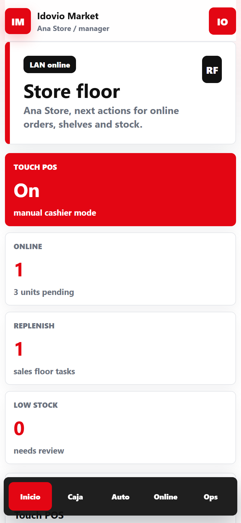 Captura real de la aplicación: Idovio Market APK